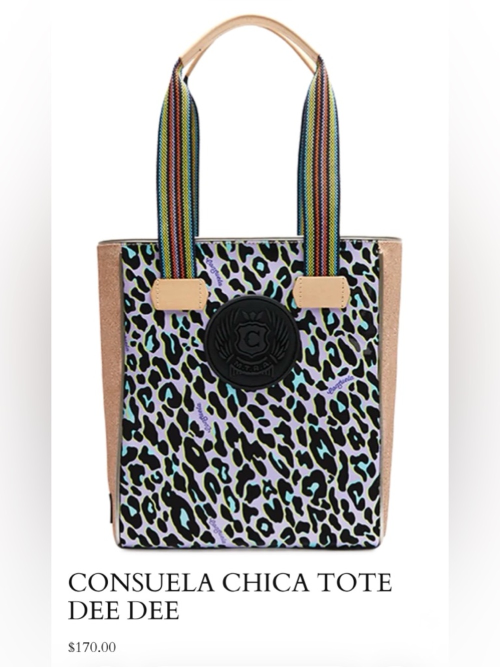 Consuela Dee Dee Leopard Print Chica Tote with Woven Straps - Picture 12 of 13